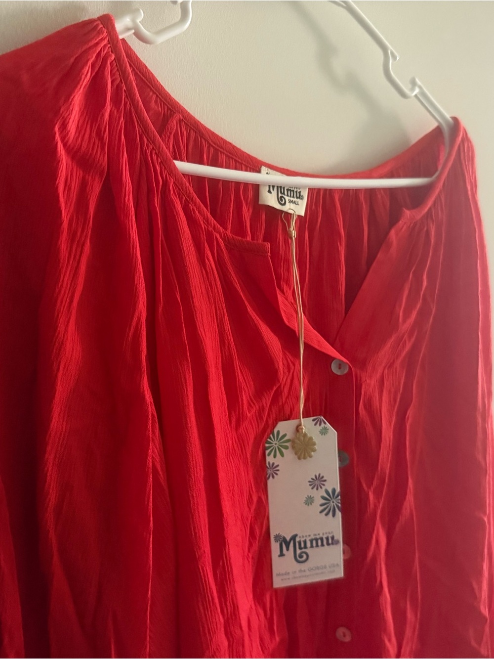 Show Me Your Mumu Red Button-Down Women's Blouse